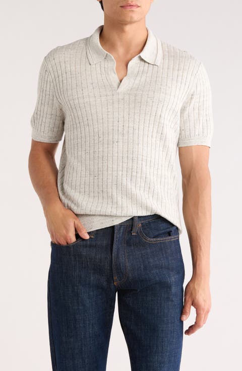 Heathered Rib Knit Polo