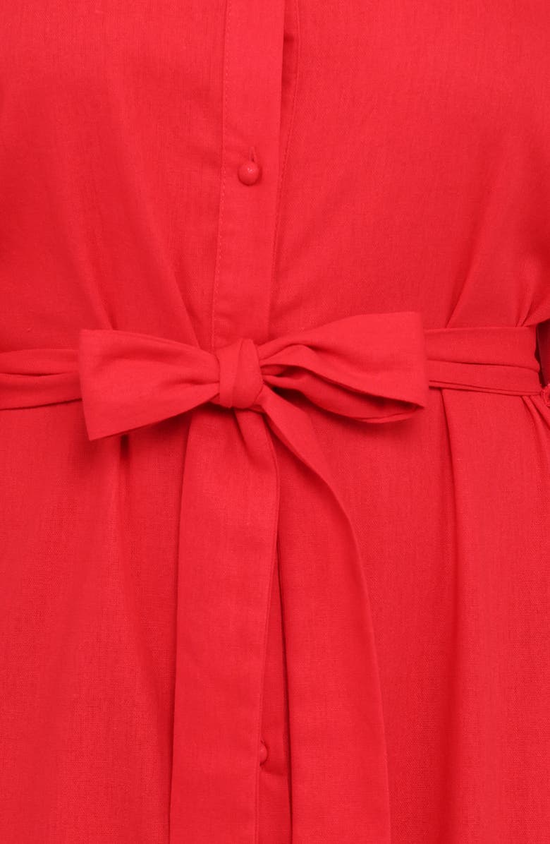 Petal & Pup Kirrily Tie Waist Shirtdress, Alternate, color, Red