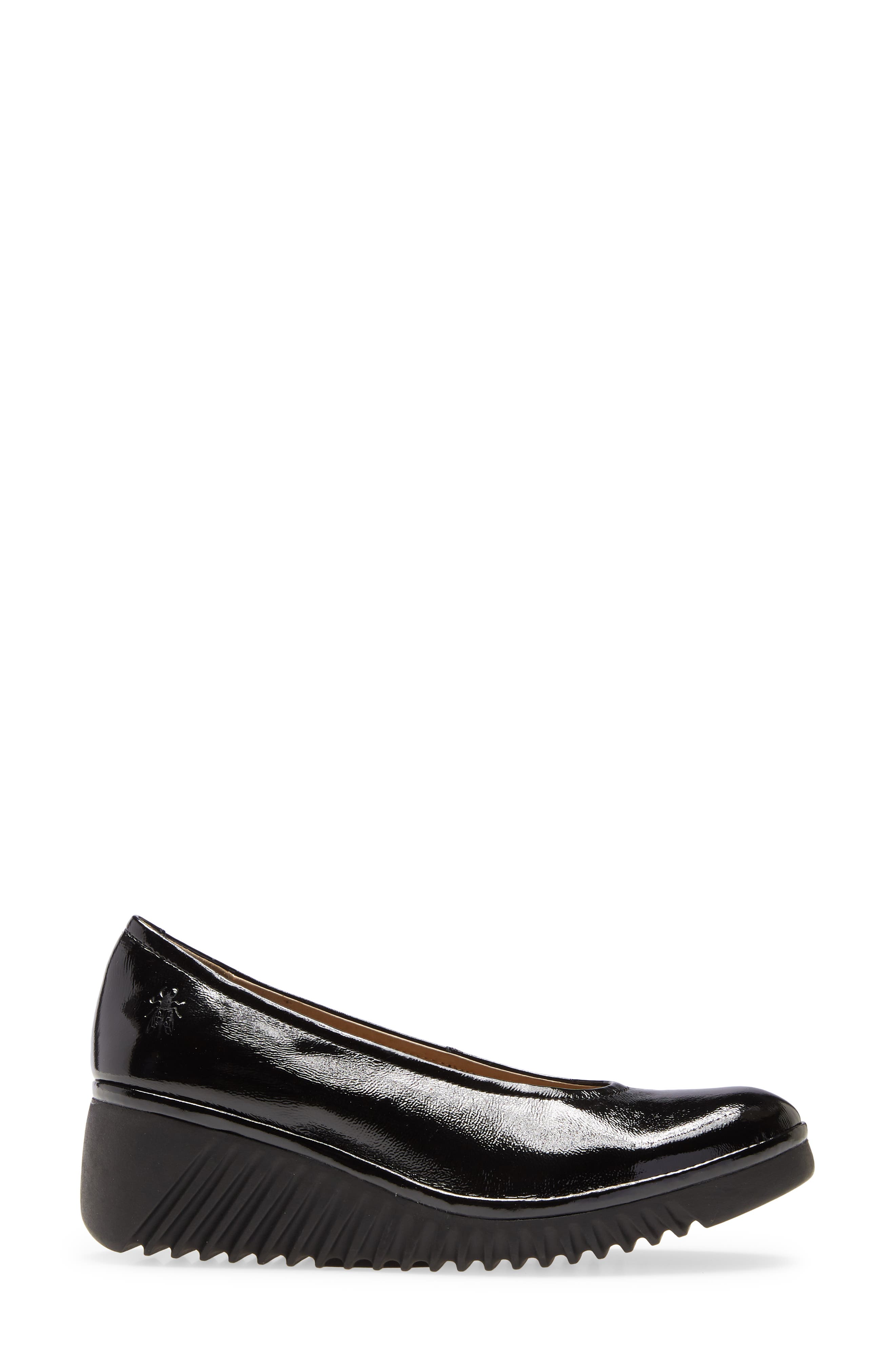 Leny Wedge Pump, Alternate, color, BLACK/ BLACK LEATHER