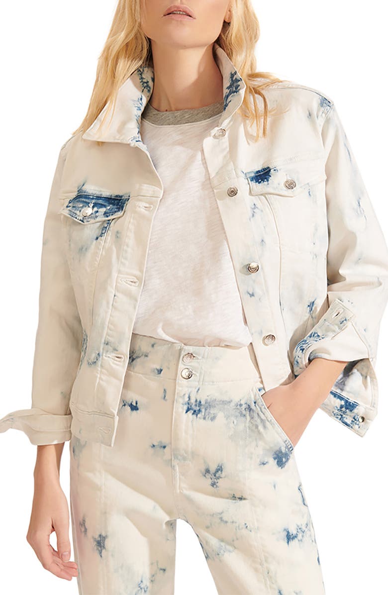 Veronica Beard Kinley Acid Wash Denim Jacket, Main, color, 