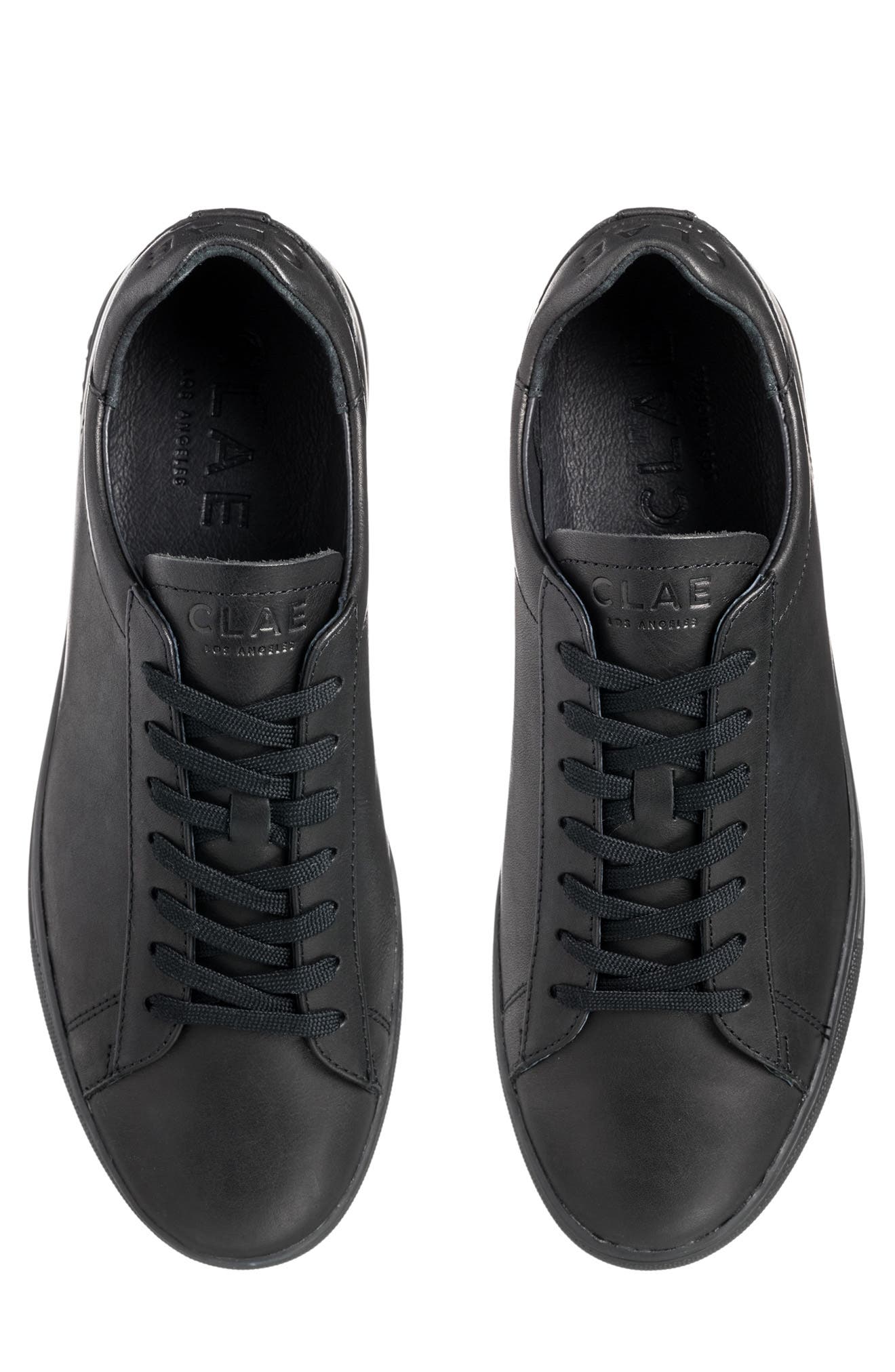 CLAE Bradley Sneaker, Alternate, color, Triple Black Leather
