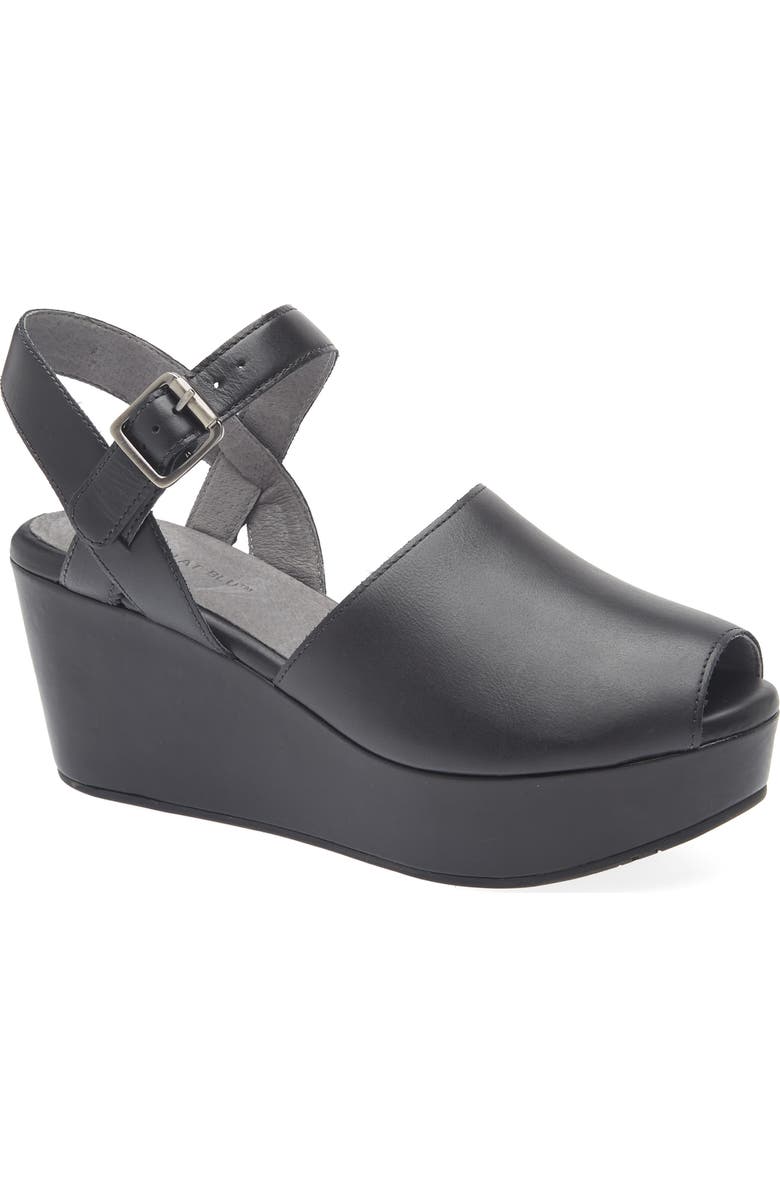 Chocolat Blu Wagga Platform Wedge Sandal, Main, color, Black Leather