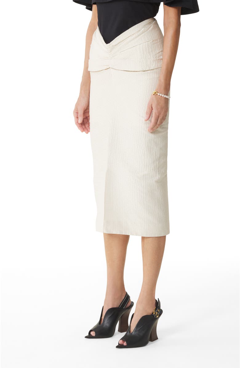Lanvin White Midi Skirt In Jacquard, Alternate, color, White