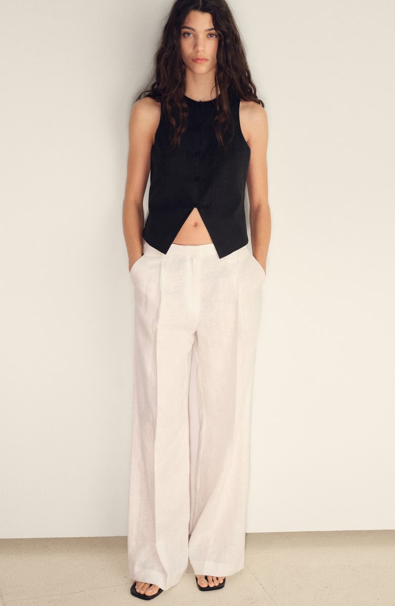 MANGO Woven Vest, Alternate, color, Black