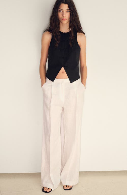 Mango Woven Vest In Black