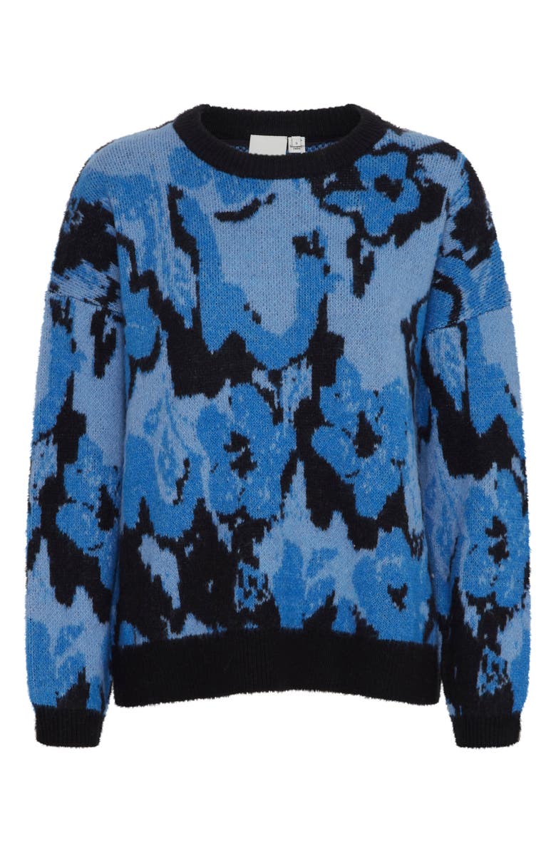 ICHI Povoke Floral Sweater, Alternate, color, Strong Blue