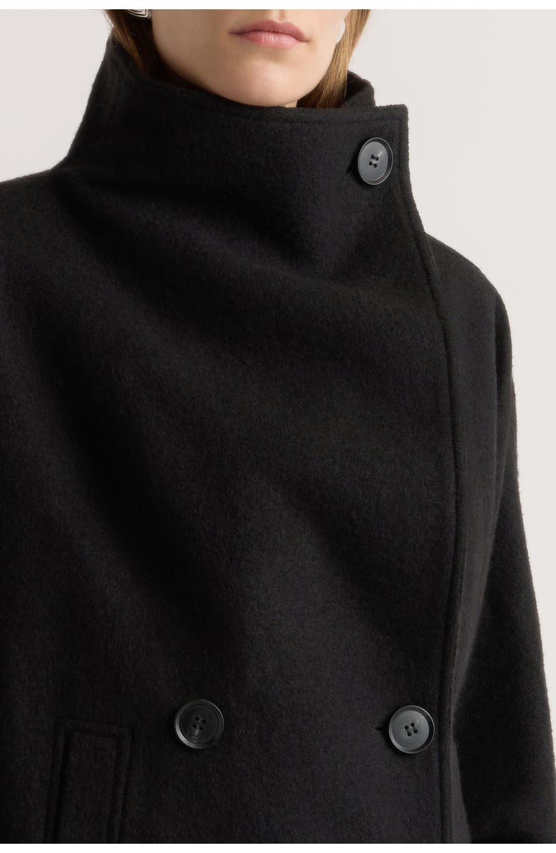 Modern Citizen Vashti Wool-Blend Collared Peacoat, Alternate, color, Black