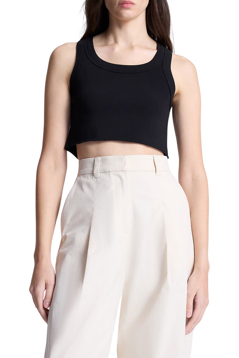 Halsey Crop Tank, Main, color, BLACK