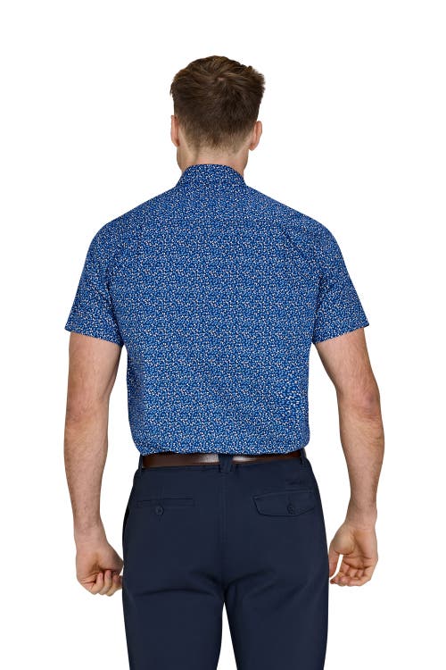 Raging Bull Short Sleeve Flower Bud Shirt In Blue