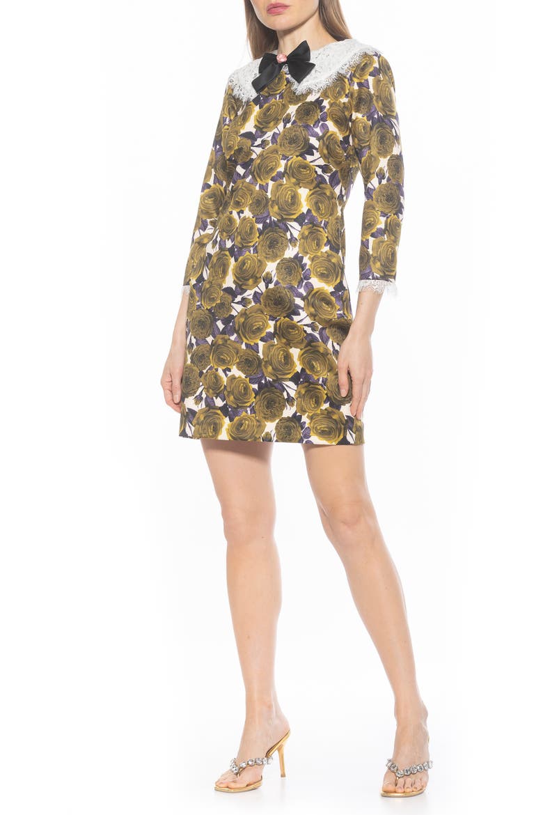 Monique Twill Shift Dress, Main, color, ROSE FLORAL