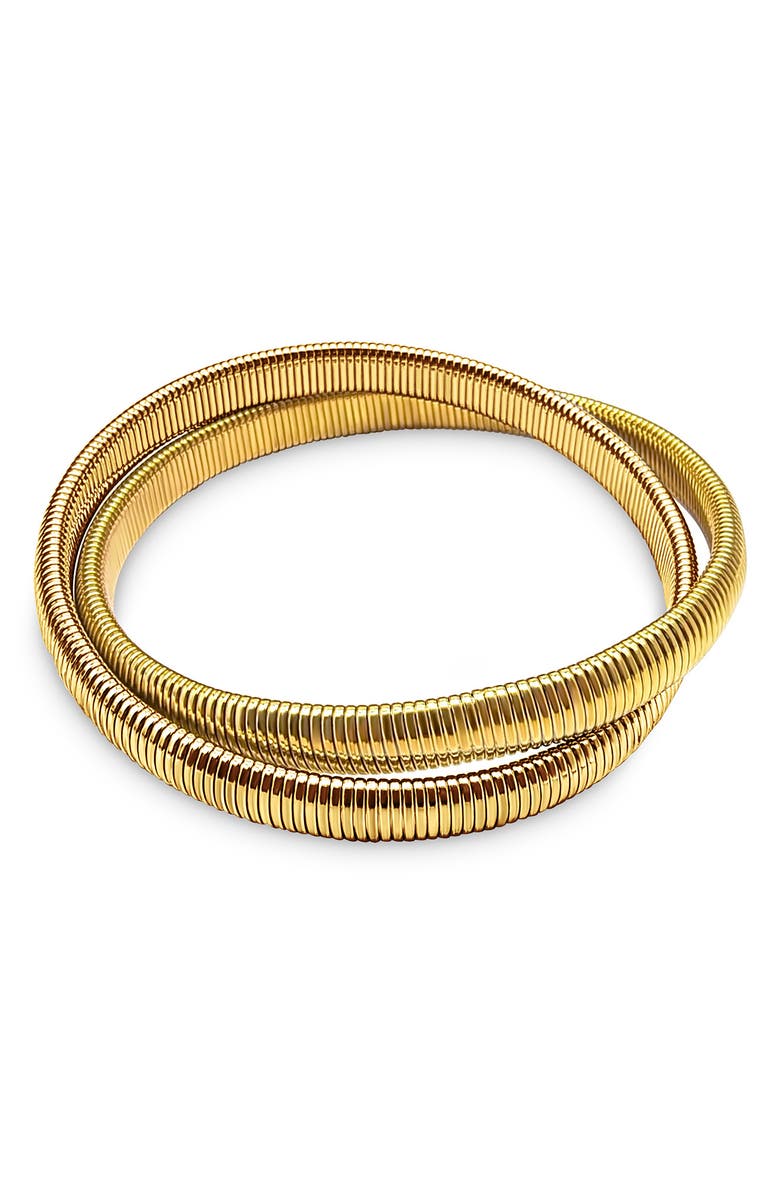 BLING JEWELRY Omega Cobra Bracelet, Alternate, color, Gold