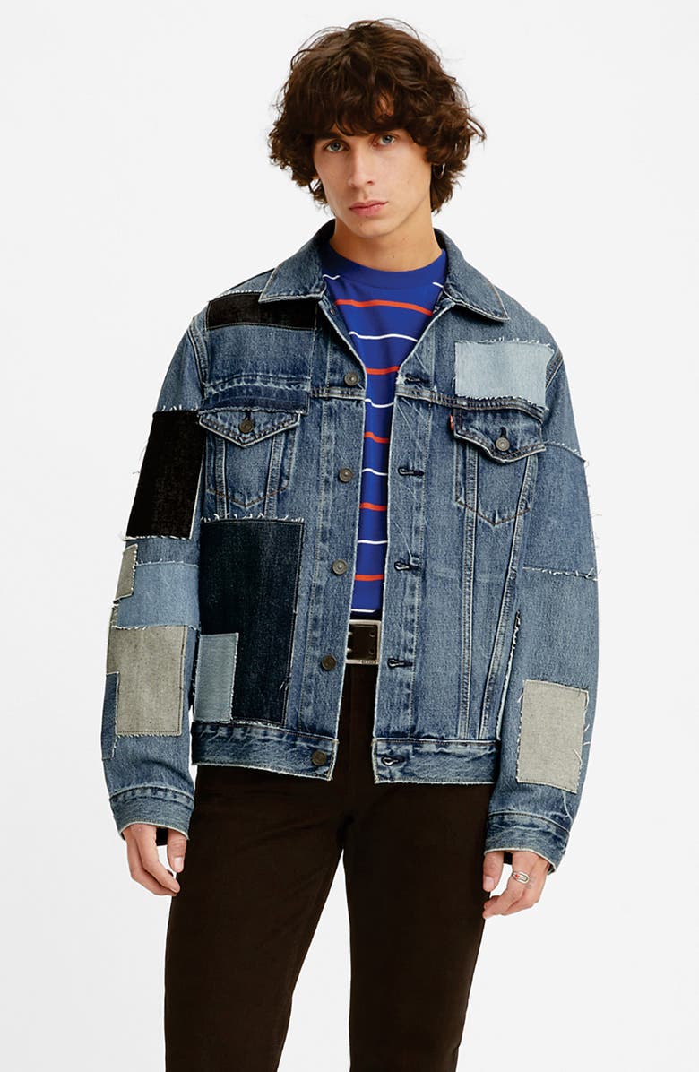 Levi's<sup>®</sup> Patchwork Denim Trucker Jacket, Alternate, color,