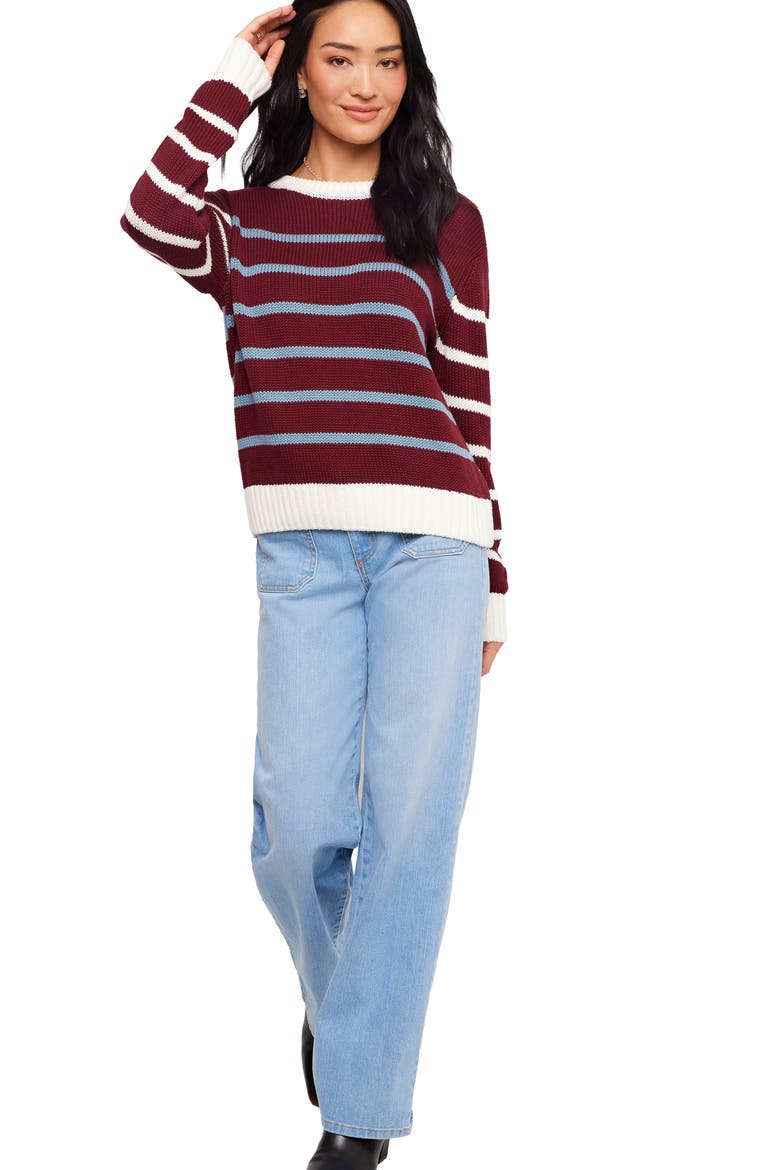 Striped Crewneck Sweater, Alternate, color, MULTI COLOR