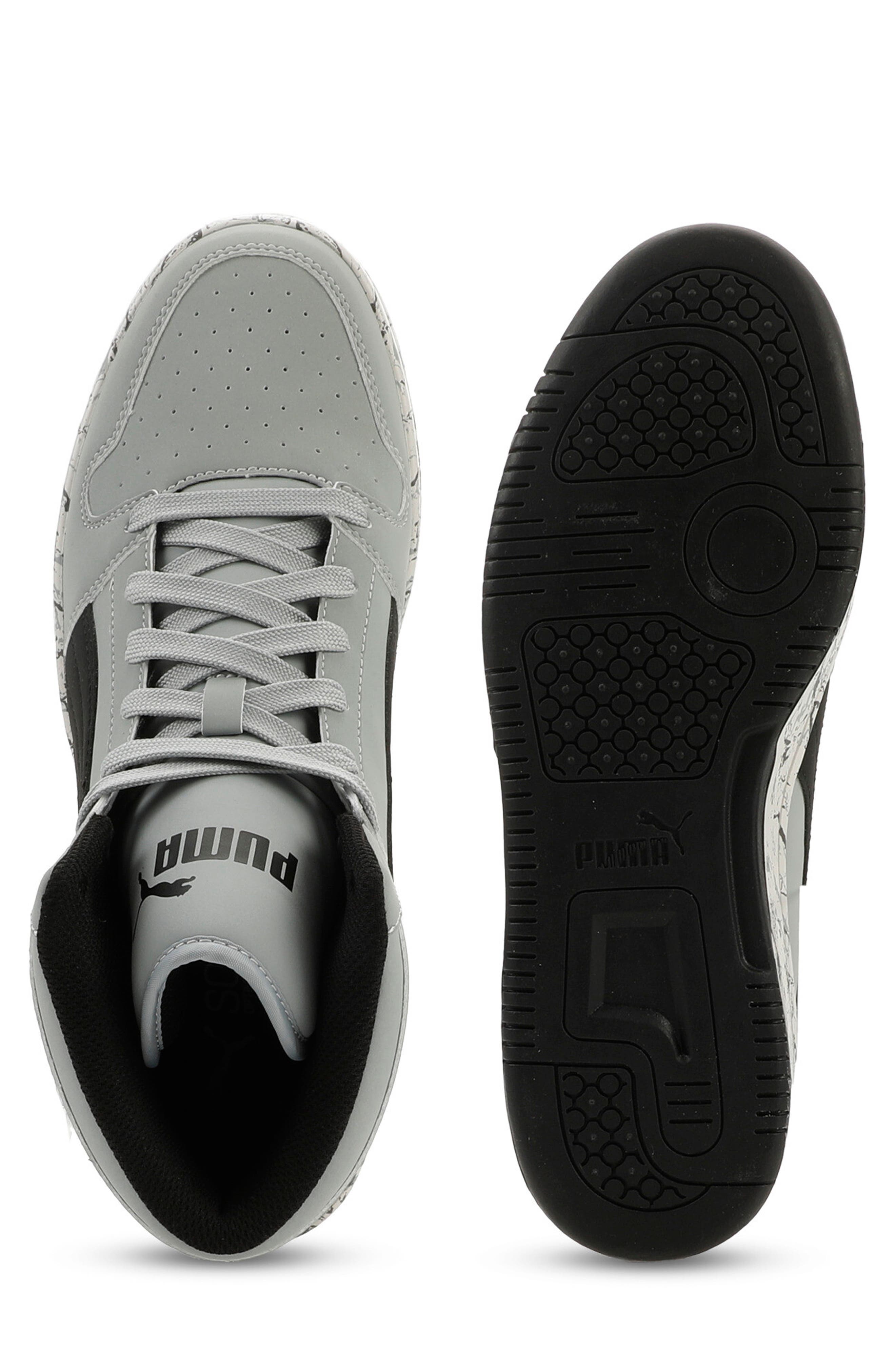 PUMA Rebound Layup High Top Sneaker, Alternate, color, Cool Mid Gray/ Puma Black