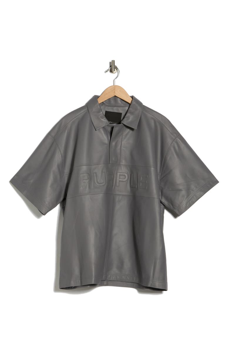 PURPLE BRAND Embossed Leather Polo, Main, color,