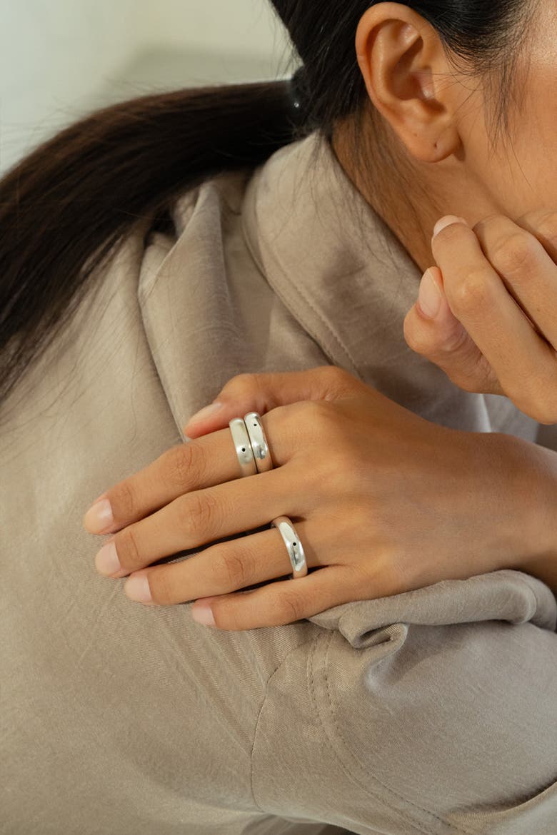 Sterling Silver 18k Gold Plated Lenore Polished Ring Minimalist Dainty, Alternate, color, Silver