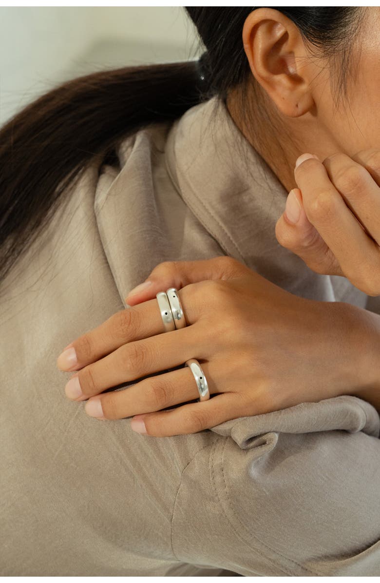 Bearfruit Jewelry Sterling Silver 18k Gold Plated Lenore Polished Ring Holiday Gift Idea, Alternate, color, Silver