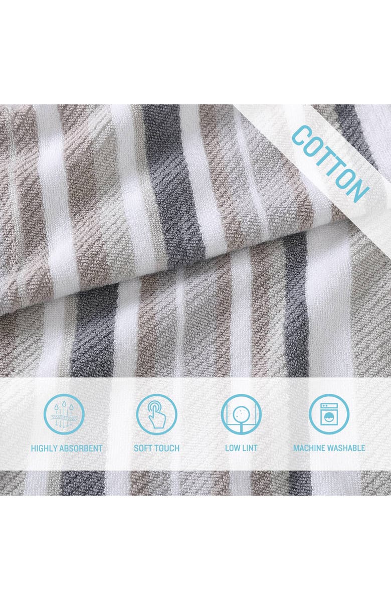 Tommy Bahama Ocean Bay Stripe 3-Piece Towel Set, Alternate, color, Grey