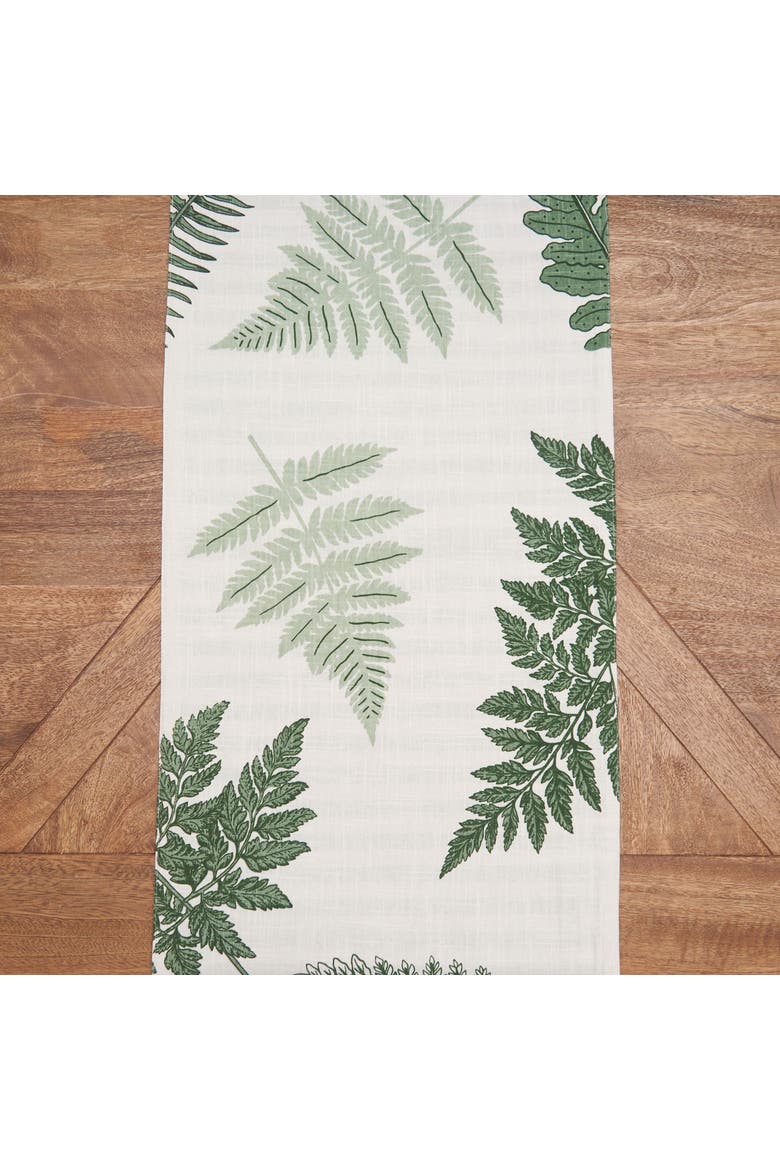 Botanical Forest Reversible Graphic Print Machine Washable Table Runner 14" x 72", Alternate, color, Green