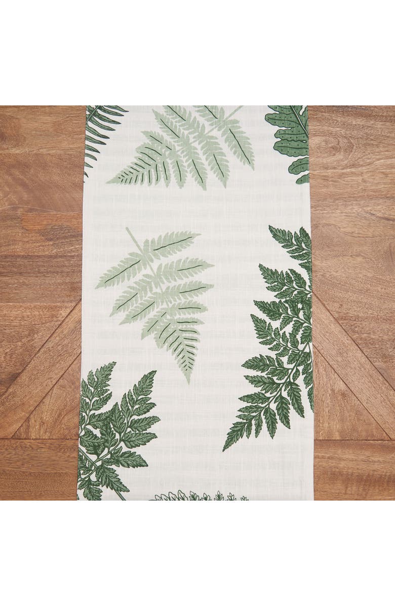 C&F Home Botanical Forest Reversible Graphic Print Machine Washable Table Runner 14" x 72", Alternate, color, Green