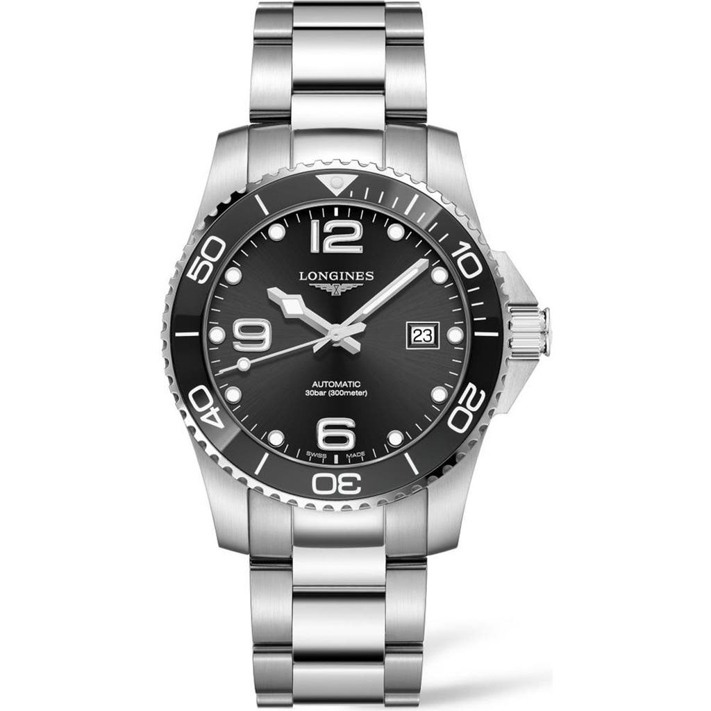 Longines Hydroconquest Automatic Bracelet Watch, 41mm In Black
