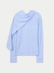 Gobi Cashmere Cashmere Sweater with Draped Scarf