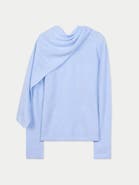 Gobi Cashmere Cashmere Sweater with Draped Scarf