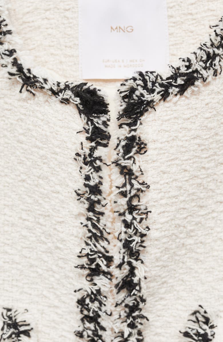 MANGO Cinta Open Front Crop Tweed Jacket, Alternate, color,