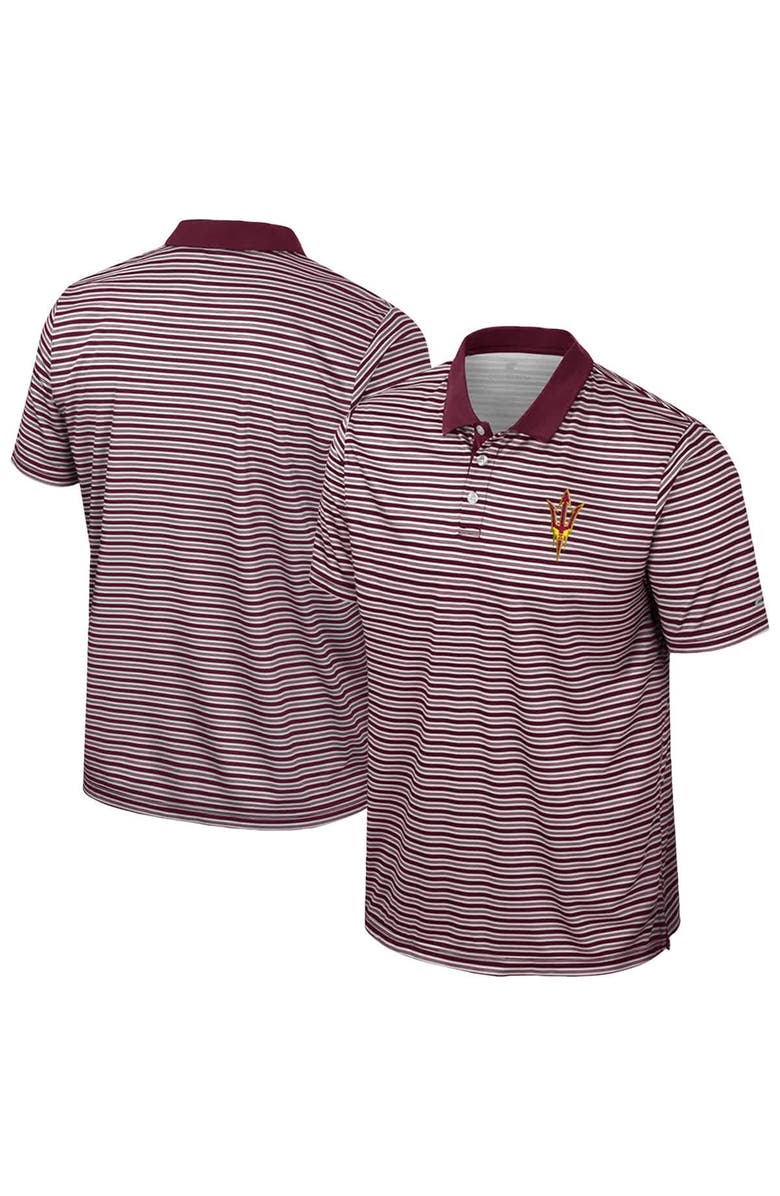 COLOSSEUM Men's Colosseum Maroon Arizona State Sun Devils Striped Polo, Main, color, 