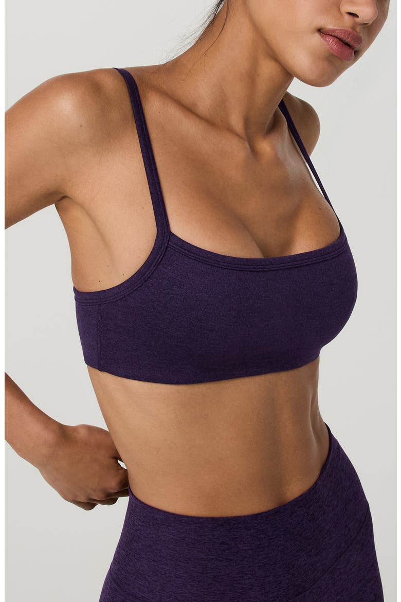 Elevation Square Neck Stretch Sports Bra, Alternate, color, VELVET VIOLET HEATHER