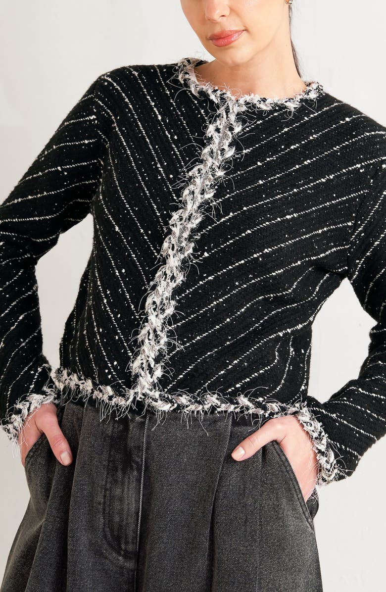 FREEMARKET Crop Knit Jacket, Alternate, color, Black