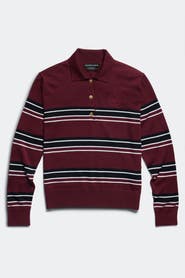 Canada Goose Melrose Striped Knit Long Sleeve Polo