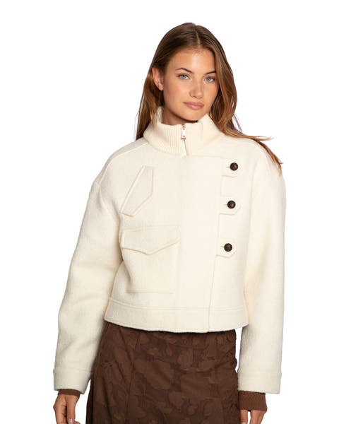 Crystal Skies Cropped Wool Rib Jacket