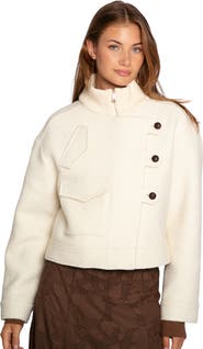 Belle & Bloom Crystal Skies Cropped Wool Rib Jacket