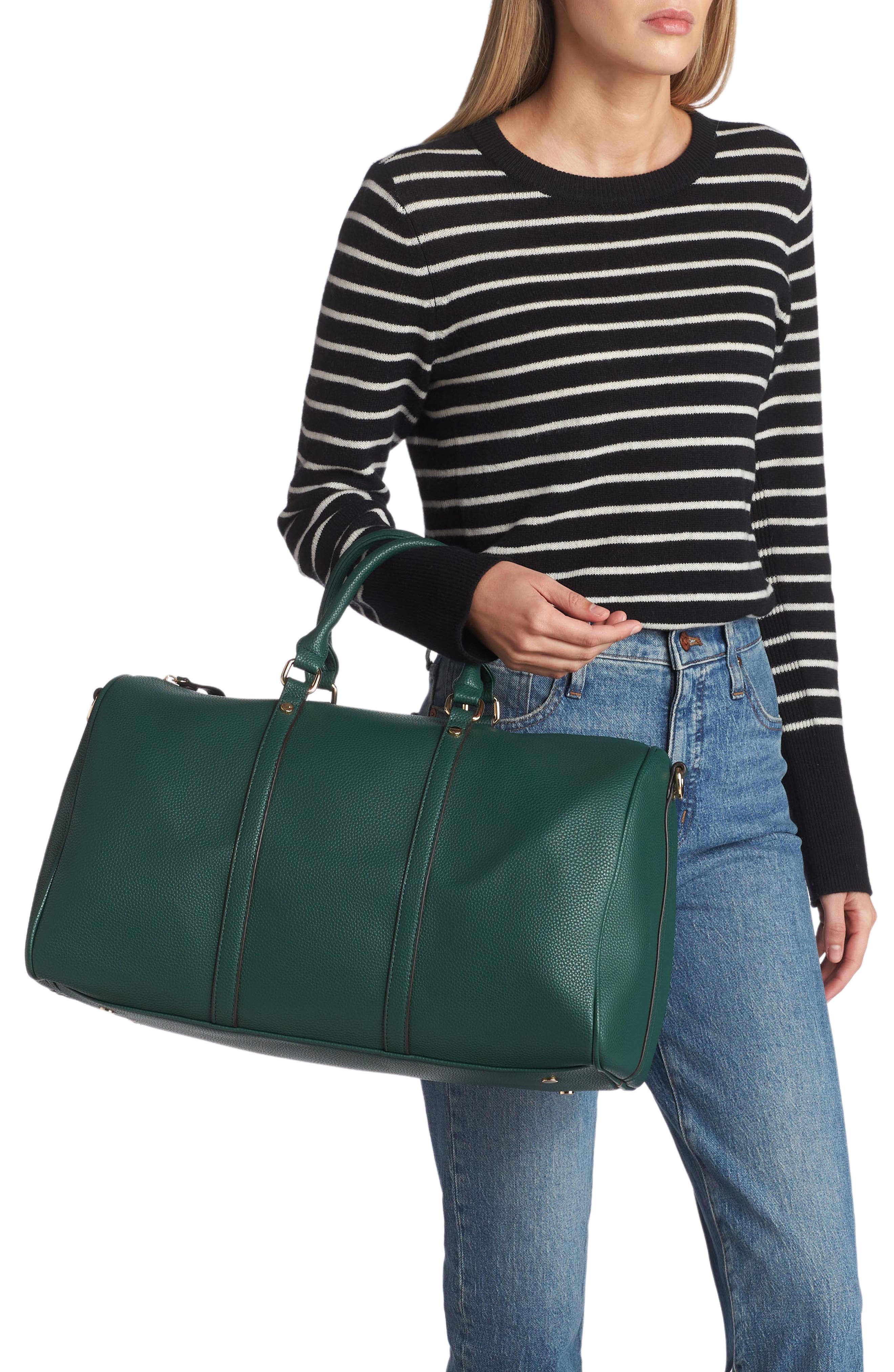 Jamie Vegan Leather Weekend Bag, Alternate, color, FOREST