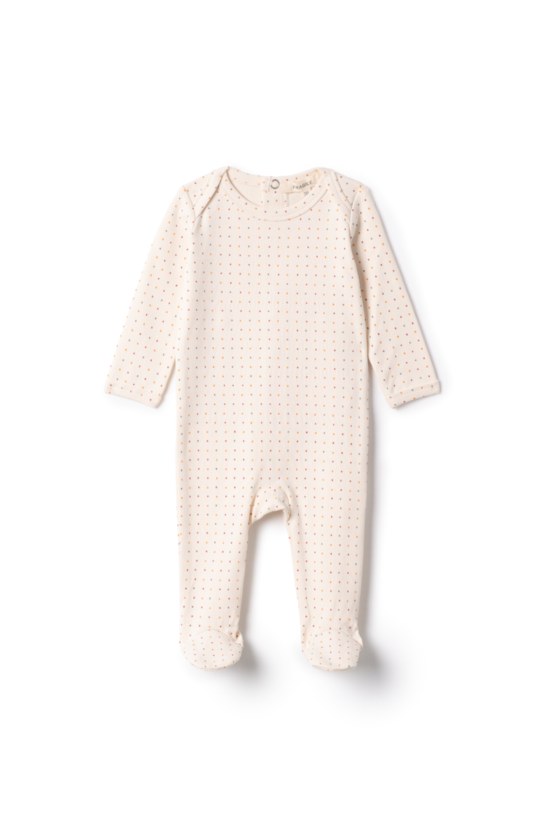Fragile Girl Multi Print Romper with Overlap Shoulders, Main, color, Vanilla