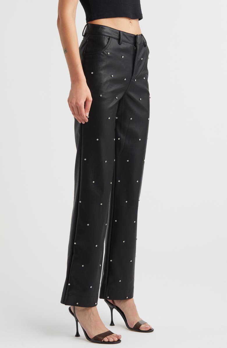 Mistress Rocks Hotfix Low Rise Faux Leather Pants, Alternate, color, 