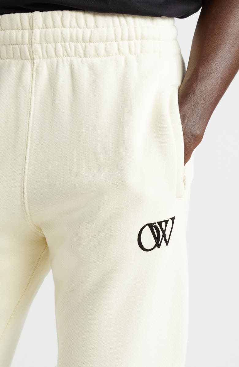 Off-White Flocked Logo Cotton Joggers, Alternate, color, 