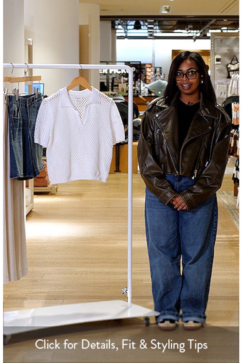 Tae Short Sleeve Open Knit Polo Sweater video