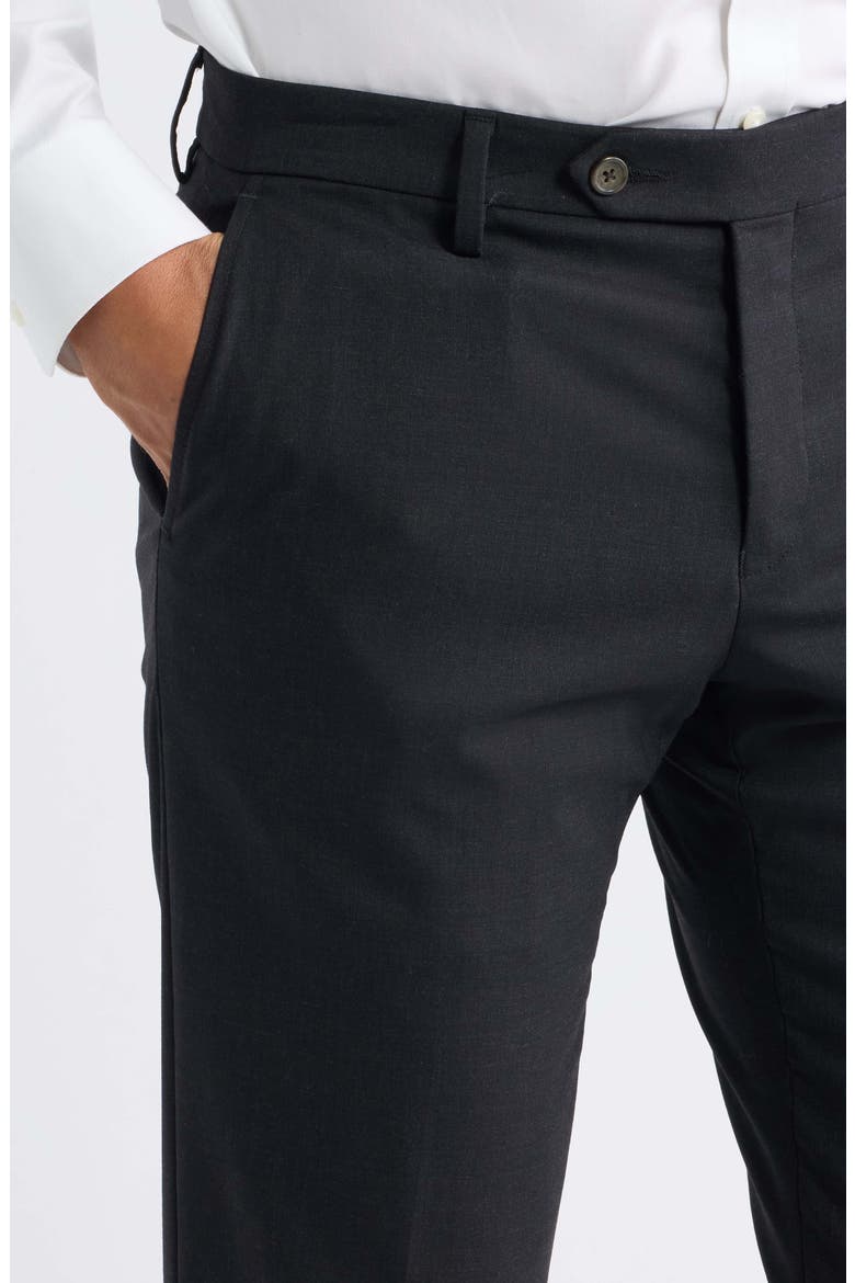 Flat Front Tropical Weight Stretch Wool Dress Pants, Alternate, color, CHARCOAL