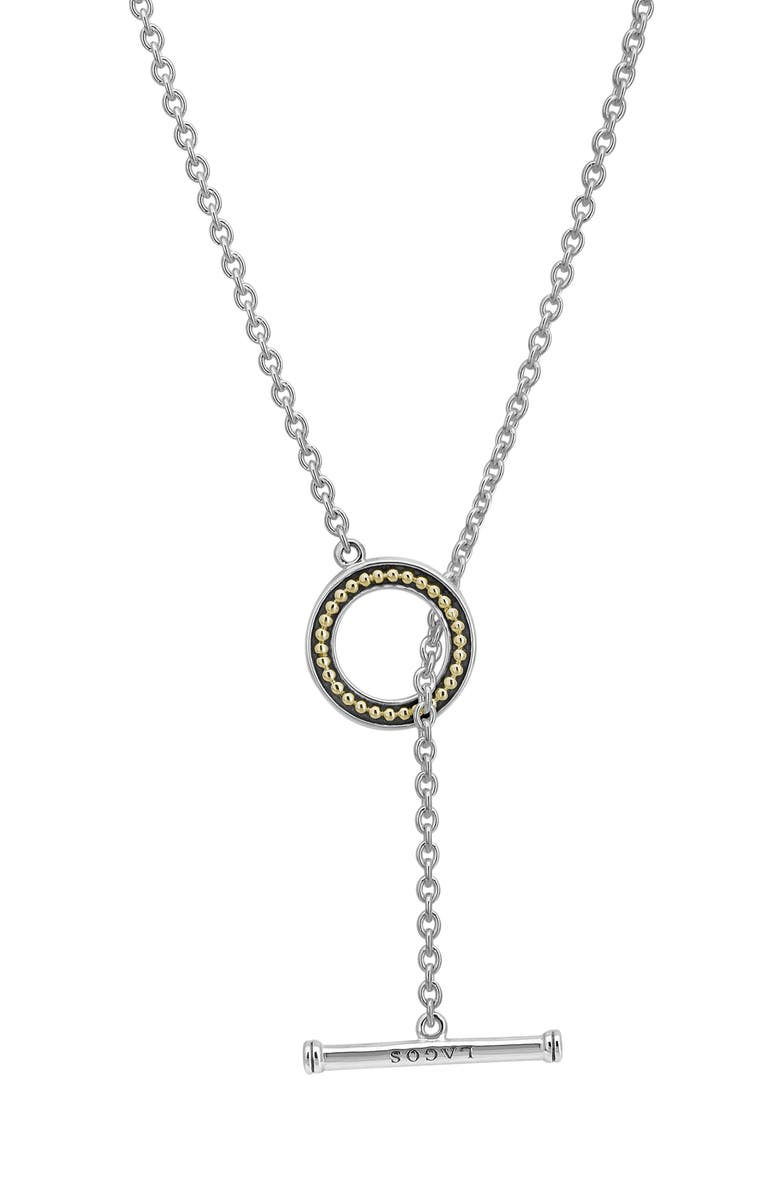 LAGOS Luna Pearl Toggle Pendant Necklace, Alternate, color, Silver/ Pearl