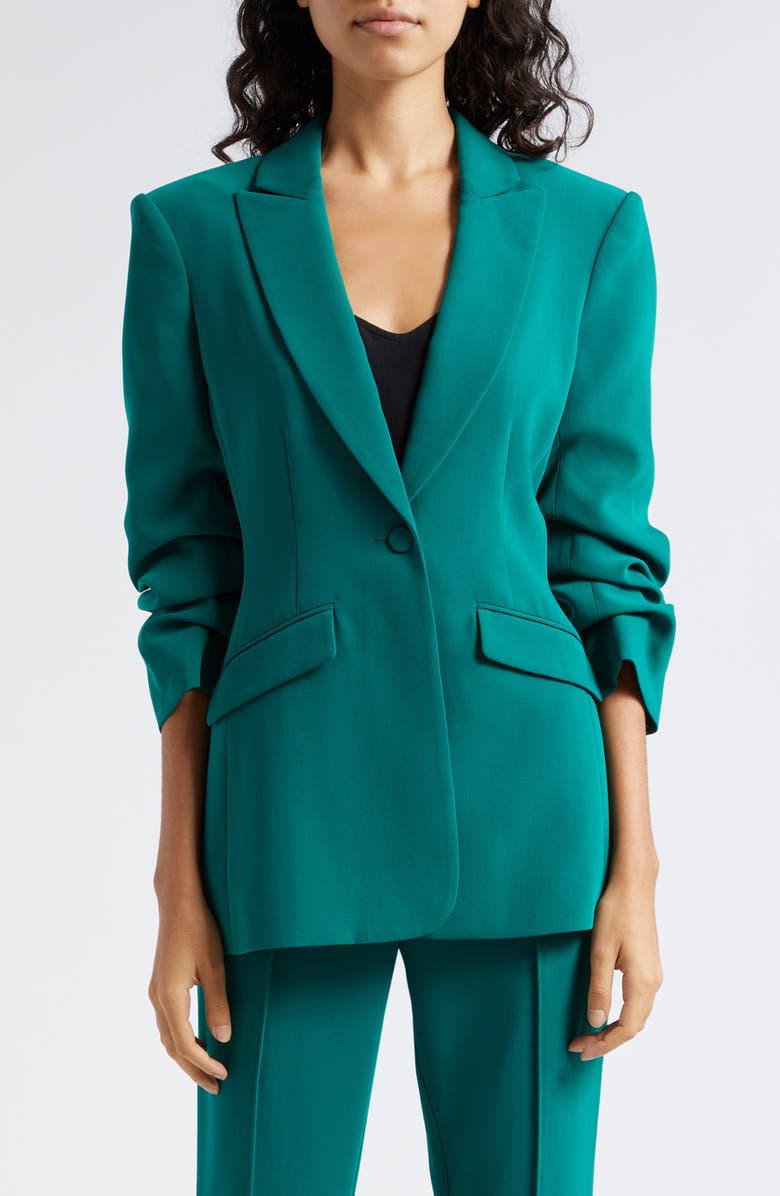 Cinq à Sept Cheyenne Ruched Sleeve Blazer, Main, color,