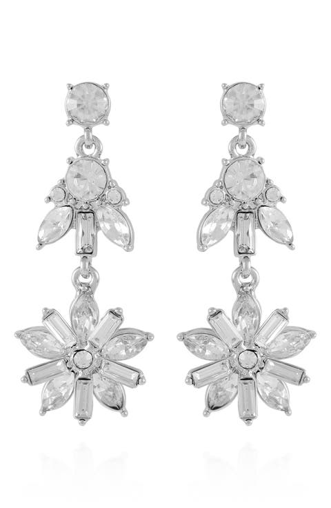 Crystal Clip-On Drop Earrings