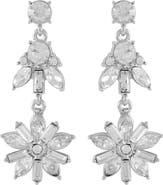 T Tahari Crystal Clip-On Drop Earrings