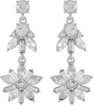 T Tahari Crystal Clip-On Drop Earrings