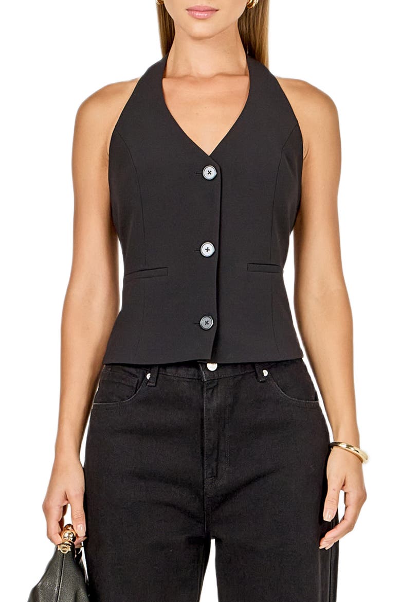 Halter Vest, Main, color, BLACK