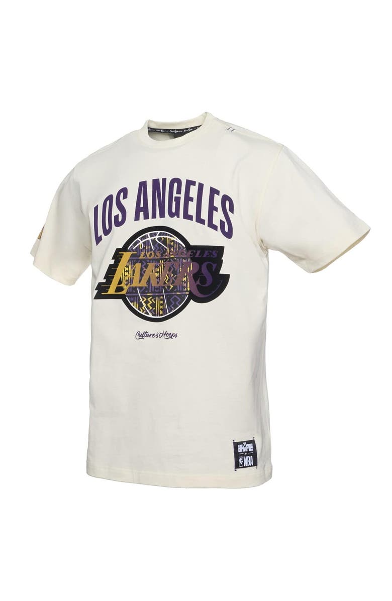 Two Hype Men's NBA x Two Hype  Cream Los Angeles Lakers Culture & Hoops Collection Premium T-Shirt, Alternate, color, 