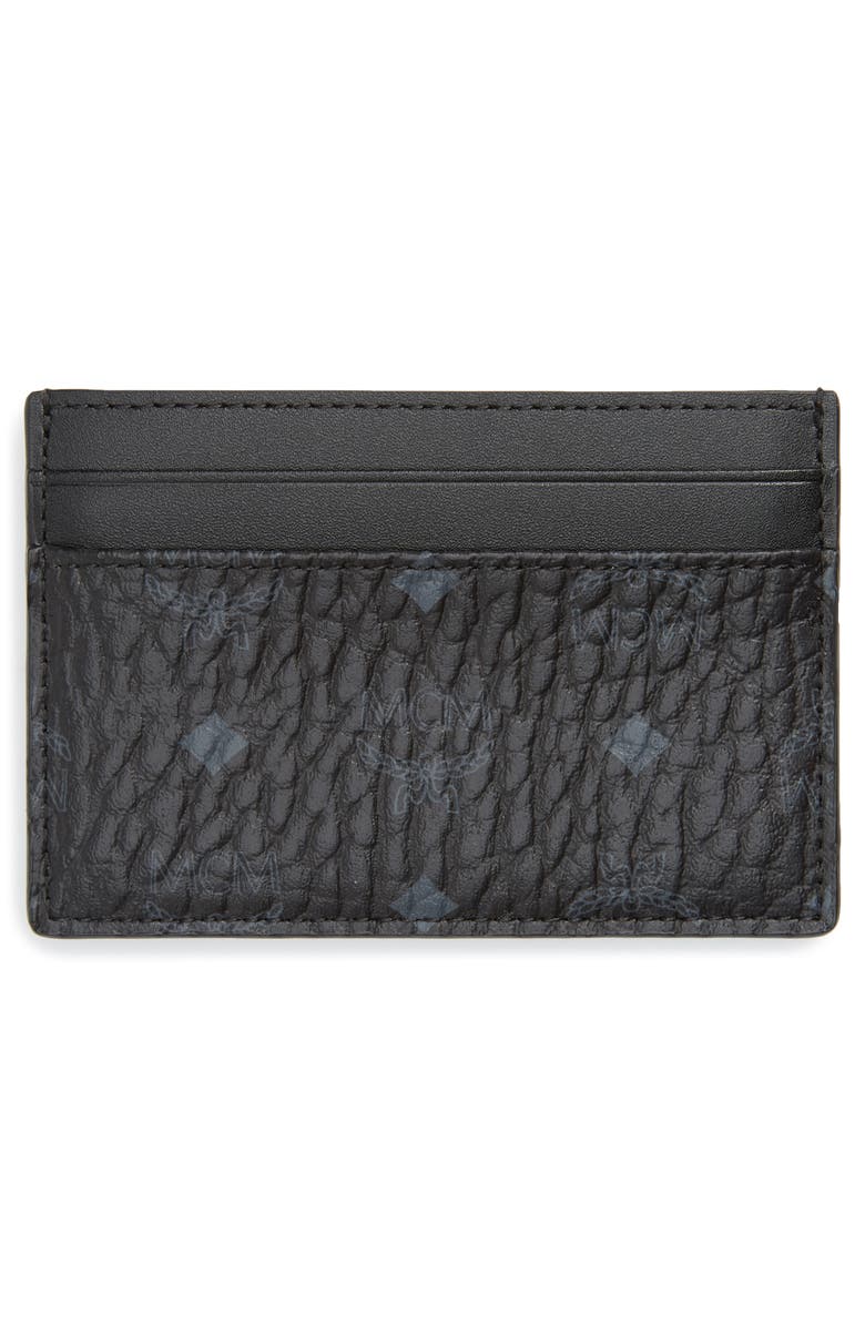 MCM Logo Leather Card Case, Alternate, color,