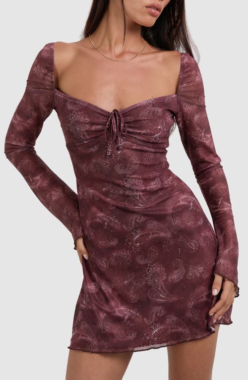 Motel Modena Long Sleeve Minidress In Purple