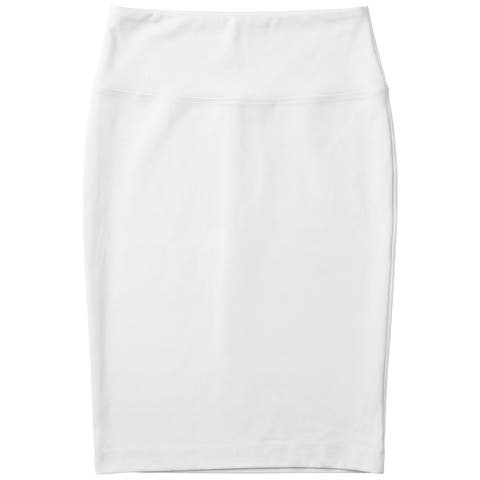 Elastic Waist Straight Ponte Pencil Skirt
